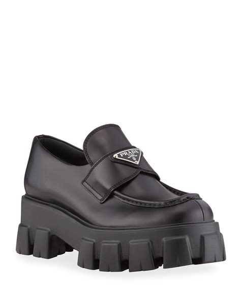 prada laufers|Prada platform loafers.